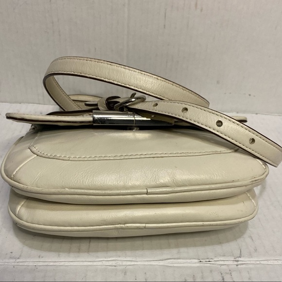 Coach Kristin Woven Leather Ivory Crossbody Bag W 8.5’ X H 8’ X D 2’ - Picture 4 of 13